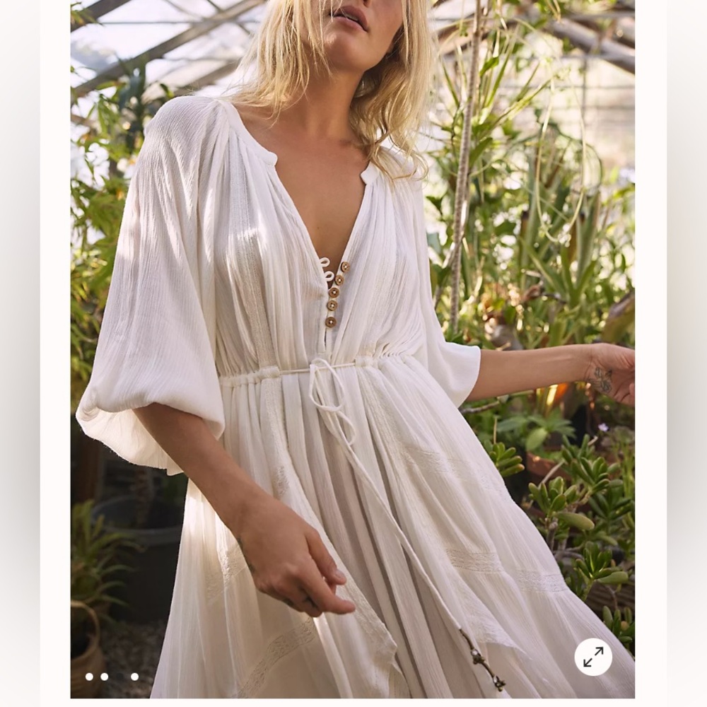 Free people plenty of love maxi dress M bohemian lagen gauzy - Picture 3 of 10